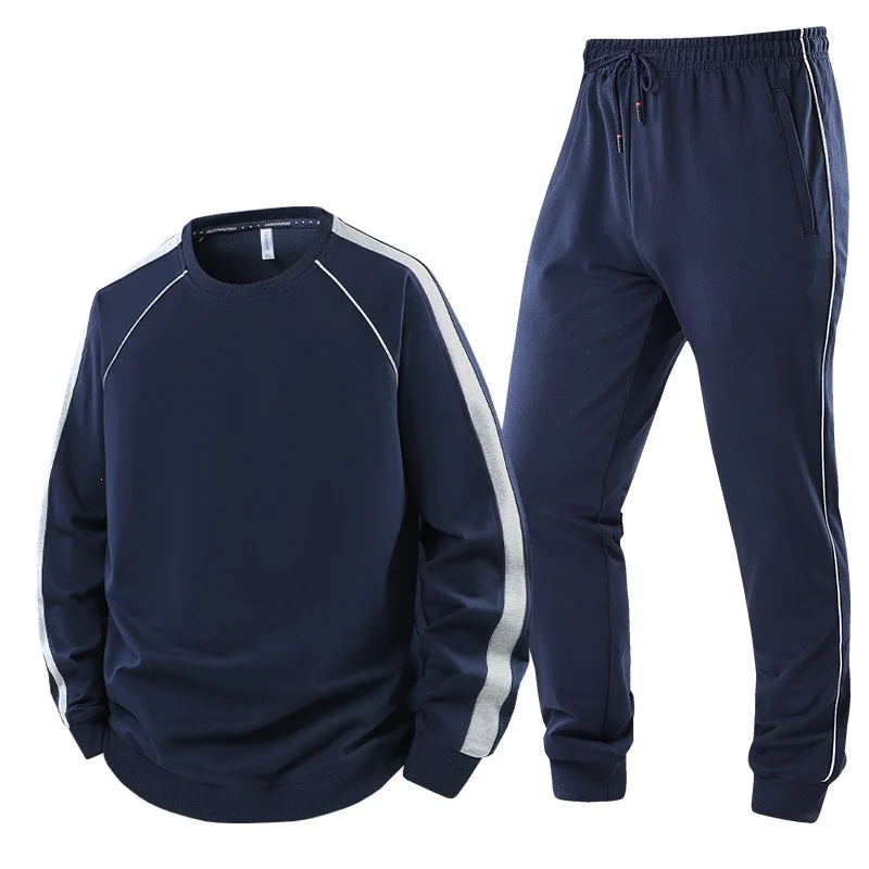 Herren Freizeit-Trainingsanzug-Set aus weichem Jersey mit Raglanärmeln & elastischem Kordelbund Drune
