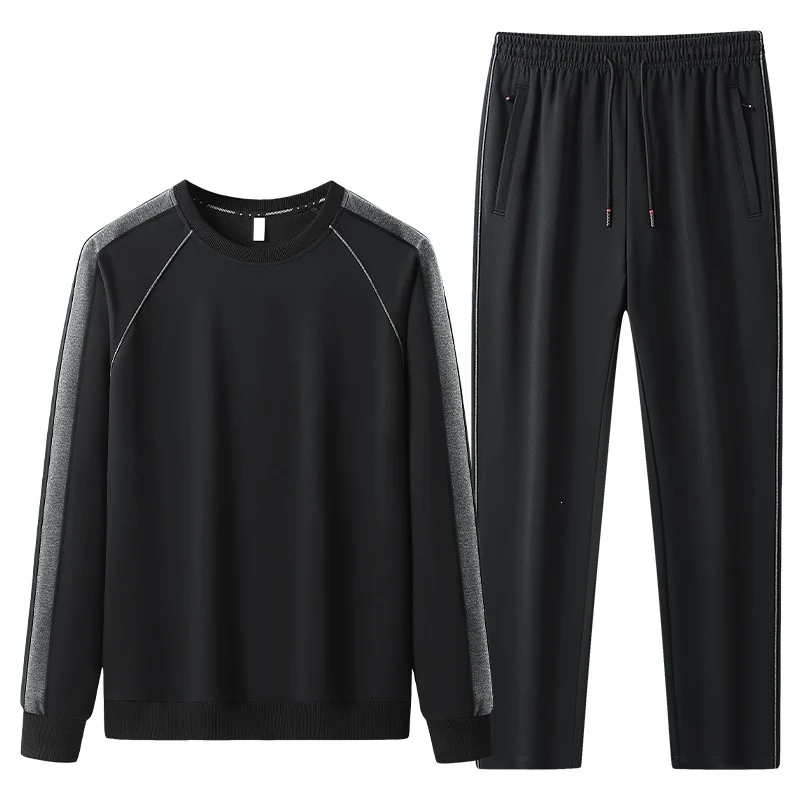 Herren Freizeit-Trainingsanzug-Set aus weichem Jersey mit Raglanärmeln & elastischem Kordelbund Drune