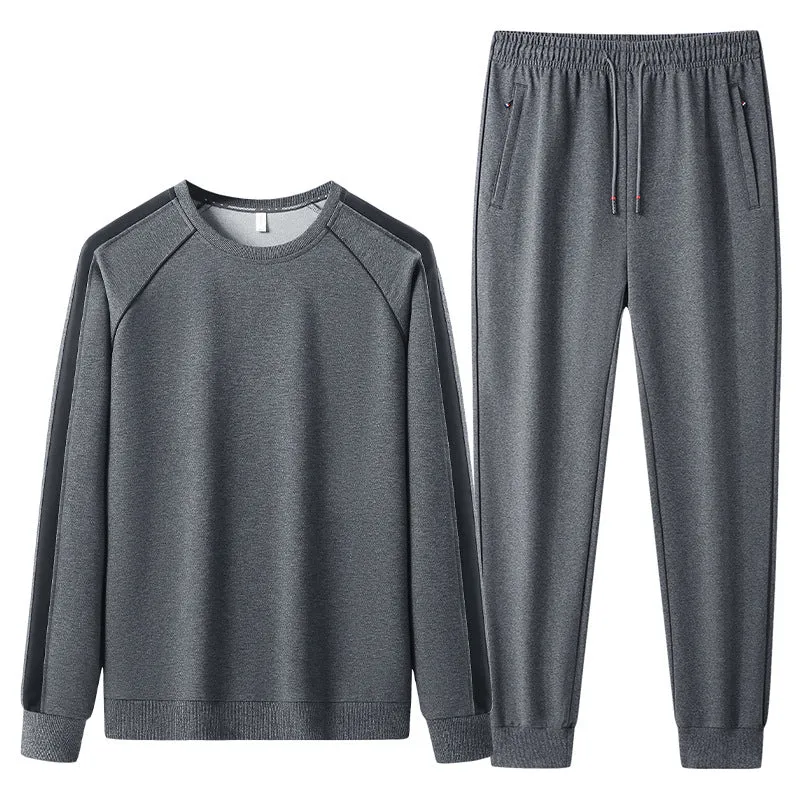 Herren Freizeit-Trainingsanzug-Set aus weichem Jersey mit Raglanärmeln & elastischem Kordelbund Drune
