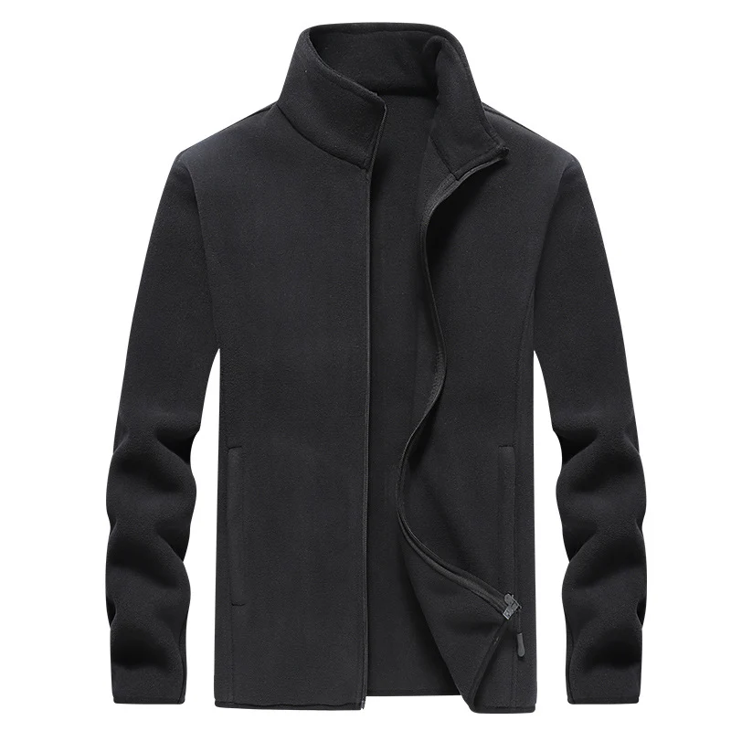 Herren Fleecejacke mit Stehkragen, durchgehendem Reißverschluss & Eingrifftaschen Drune