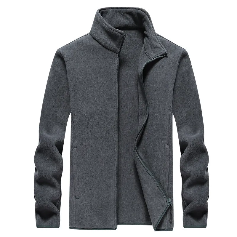 Herren Fleecejacke mit Stehkragen, durchgehendem Reißverschluss & Eingrifftaschen Drune