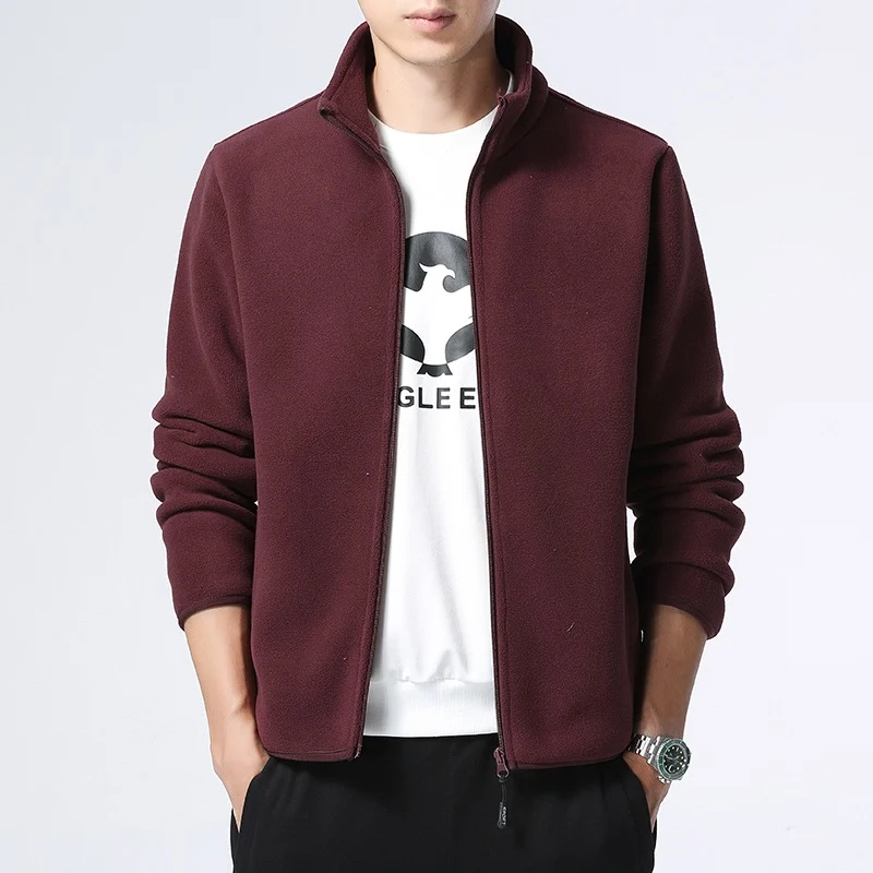 Herren Fleecejacke mit Stehkragen, durchgehendem Reißverschluss & Eingrifftaschen Drune
