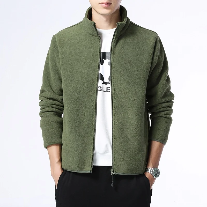 Herren Fleecejacke mit Stehkragen, durchgehendem Reißverschluss & Eingrifftaschen Drune