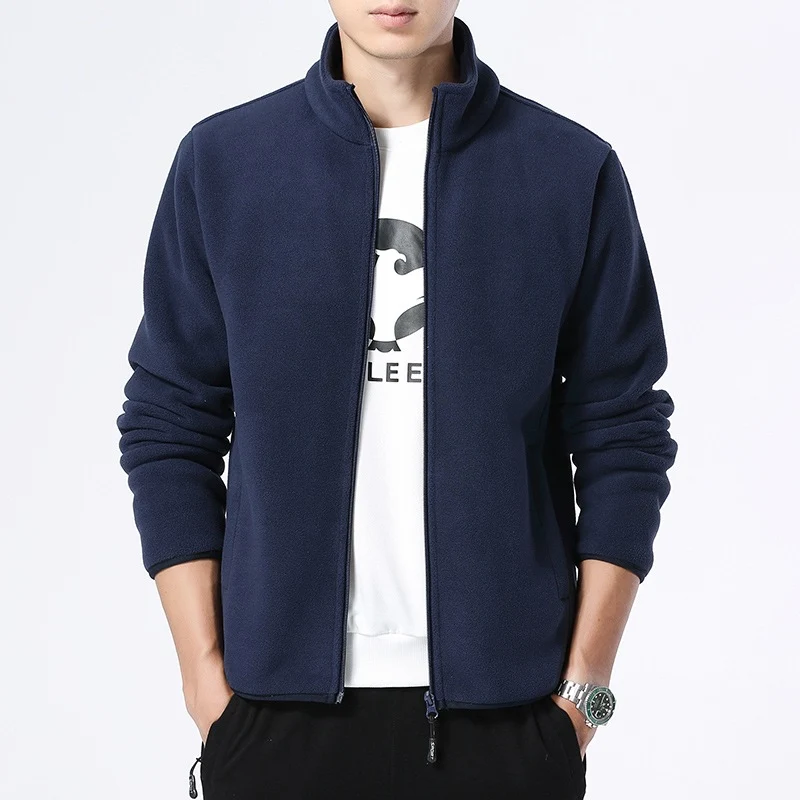 Herren Fleecejacke mit Stehkragen, durchgehendem Reißverschluss & Eingrifftaschen Drune
