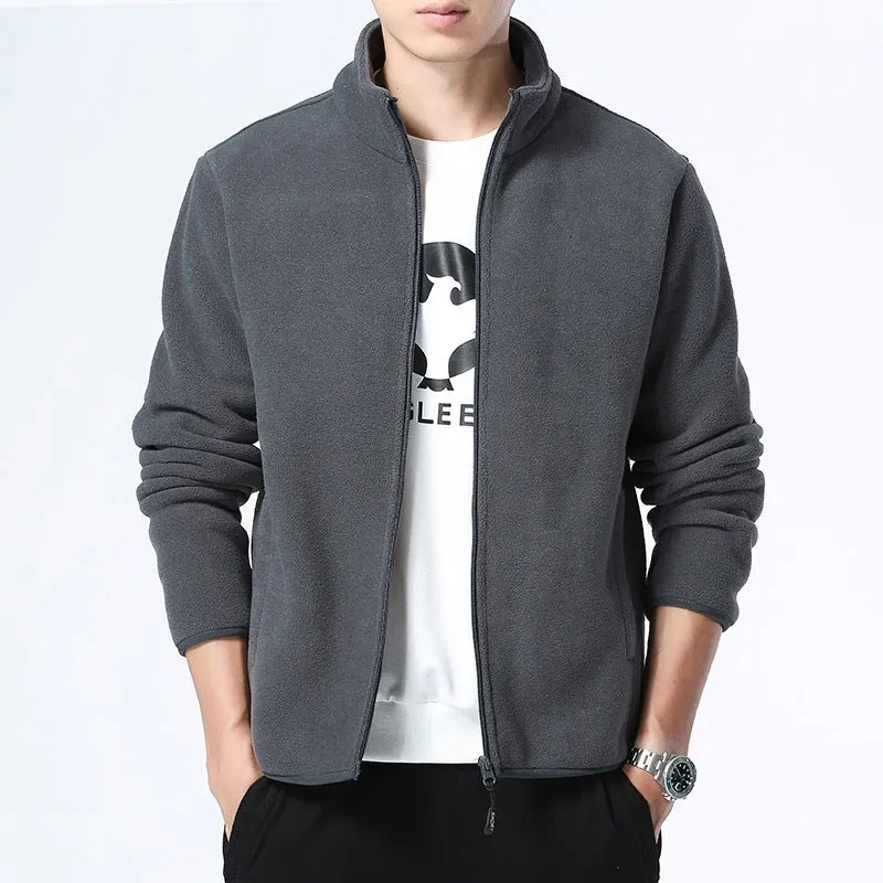 Herren Fleecejacke mit Stehkragen, durchgehendem Reißverschluss & Eingrifftaschen Drune