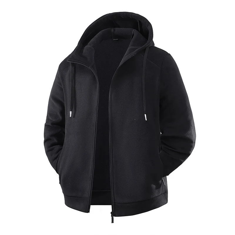 Herren Fleece-Softshell Hybridkapuzenjacke mit Teddy-Innenfutter & verstellbarer Kapuze Drune
