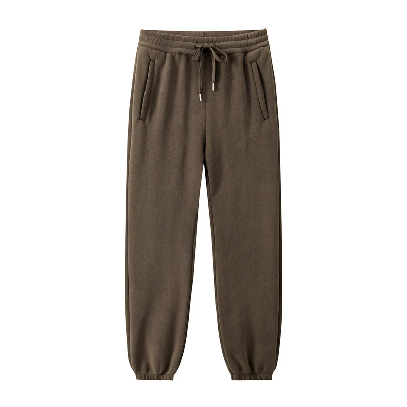 Herren Fleece-Jogginghose mit elastischem Bund, Kordelzug und gerippten Bündchen Drune
