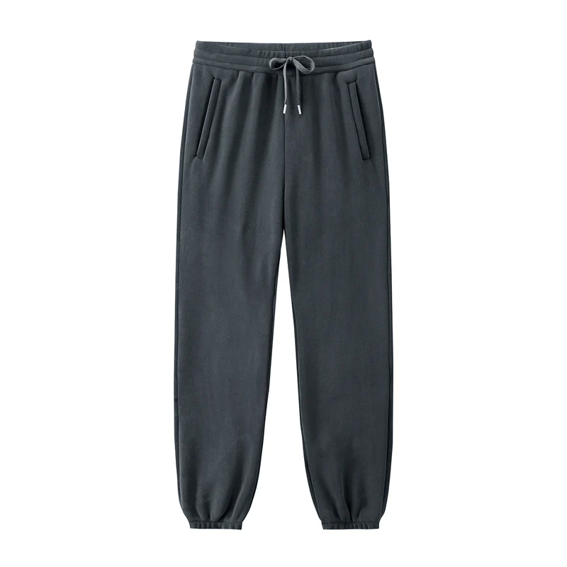 Herren Fleece-Jogginghose mit elastischem Bund, Kordelzug und gerippten Bündchen Drune