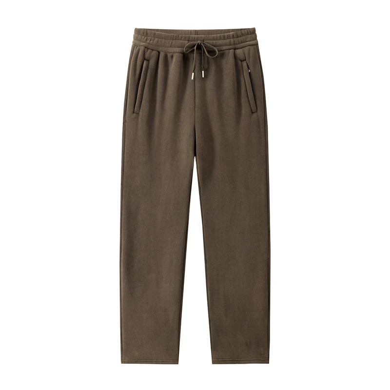 Herren Fleece-Jogginghose mit elastischem Bund, Kordelzug und gerippten Bündchen Drune
