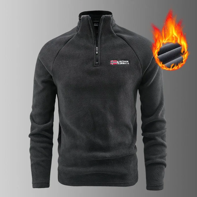 Herren Fleece-Halbzip-Pullover mit stehendem Kragen und atmungsaktivem Thermofleece Drune