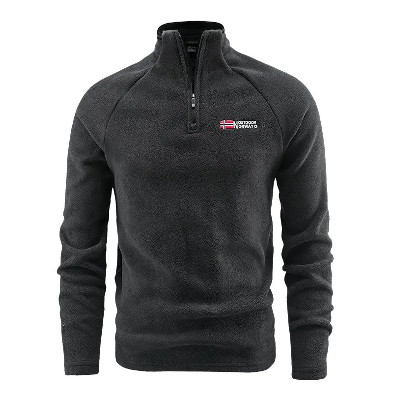 Herren Fleece-Halbzip-Pullover mit stehendem Kragen und atmungsaktivem Thermofleece Drune