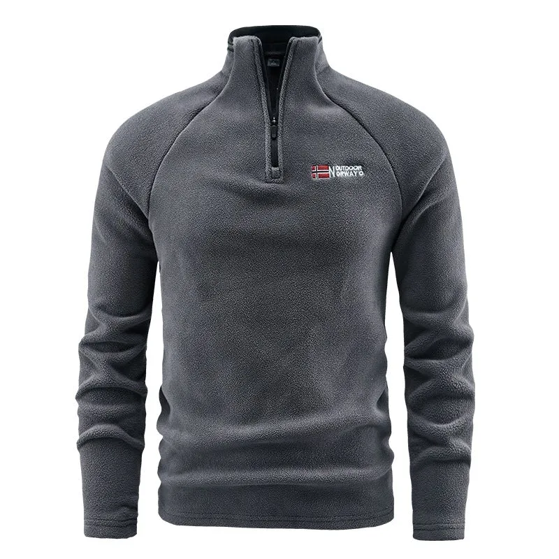 Herren Fleece-Halbzip-Pullover mit stehendem Kragen und atmungsaktivem Thermofleece Drune
