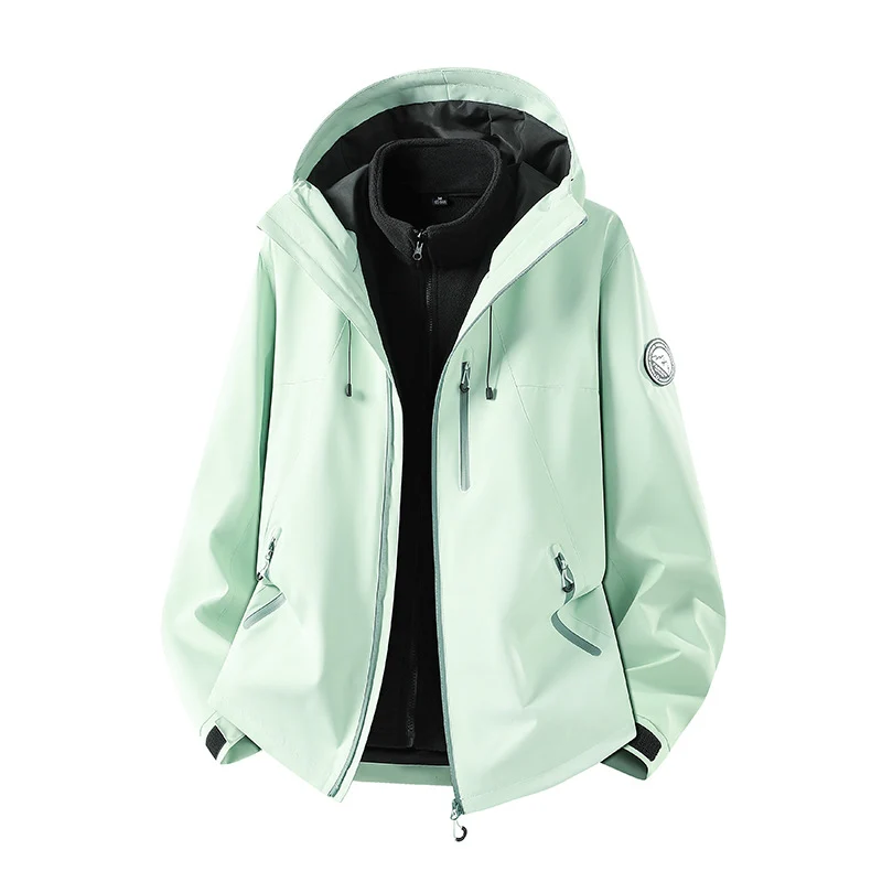Herren dreiteilige Softshell-Outdoorjacke mit abnehmbarem Fleecefutter und Kapuze Drune