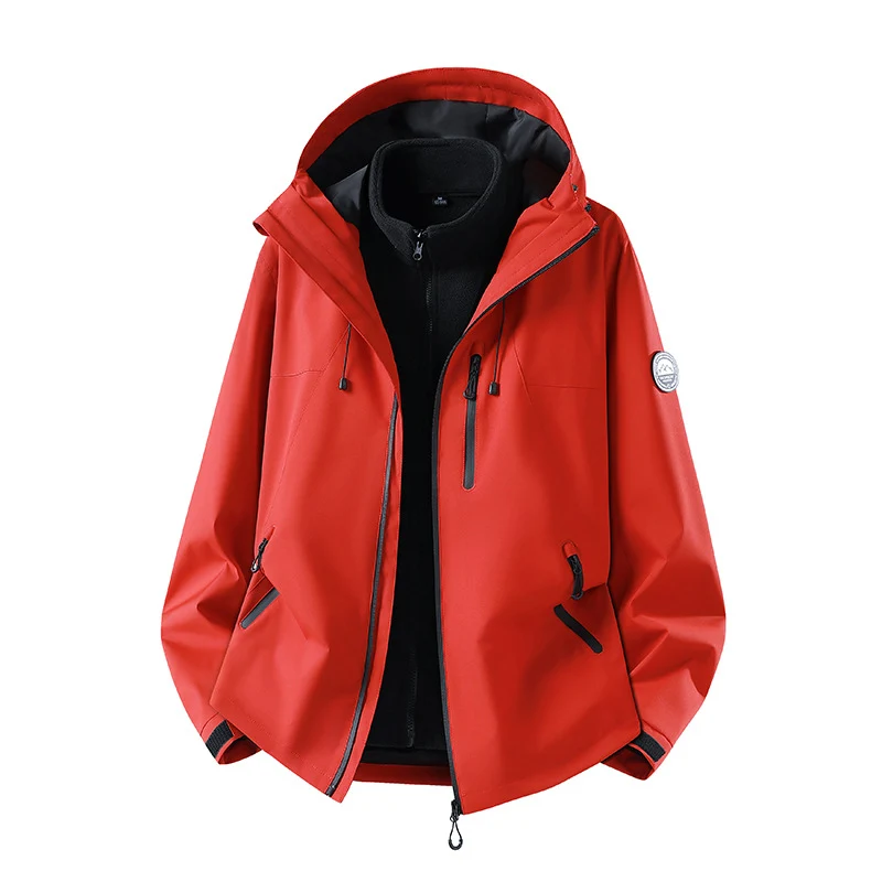 Herren dreiteilige Softshell-Outdoorjacke mit abnehmbarem Fleecefutter und Kapuze Drune