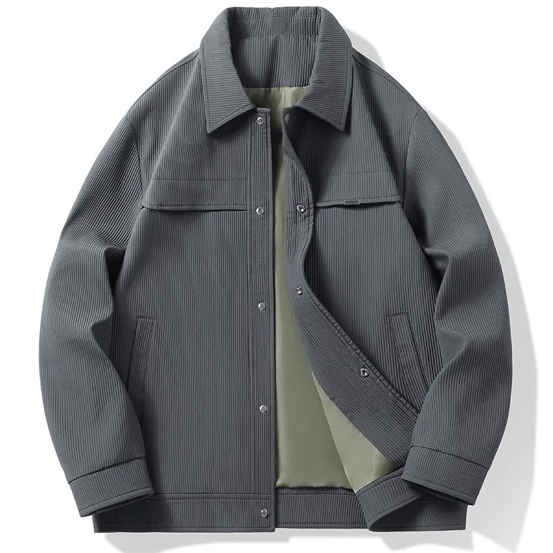 Herren Cord-Überhemdjacke mit Druckknopffront, durchgehendem Futter & Relaxed-Schnitt Drune