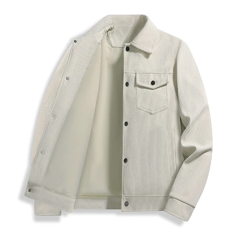 Herren Cord-Truckerjacke mit Thermofutter & Druckknopffront Drune