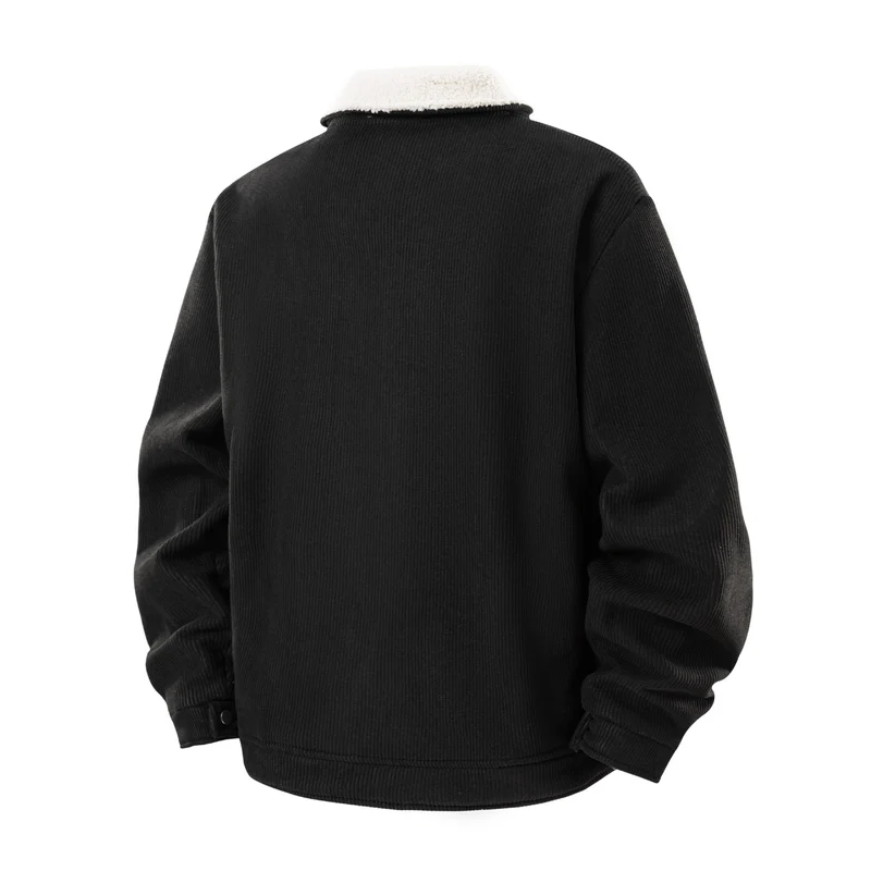 Herren Cord-Jacke mit Teddyfutter, Reißverschluss & Pattentaschen Drune