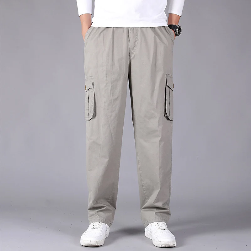 Herren Cargohose im Utility‑Stil mit elastischem Bund, geradem Bein und aufgesetzten Klappentaschen Drune