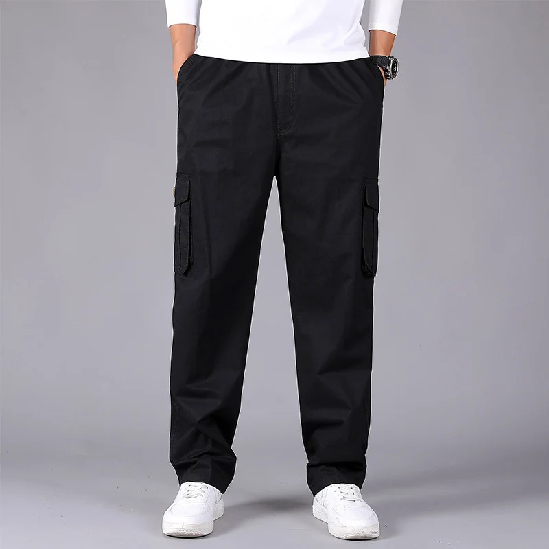 Herren Cargohose im Utility‑Stil mit elastischem Bund, geradem Bein und aufgesetzten Klappentaschen Drune