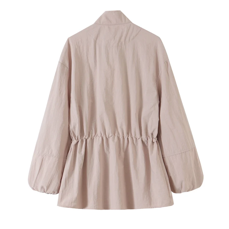 Damen Leichte wattierte Windjacke mit Stehkragen und Polka‑Dot‑Print Drune