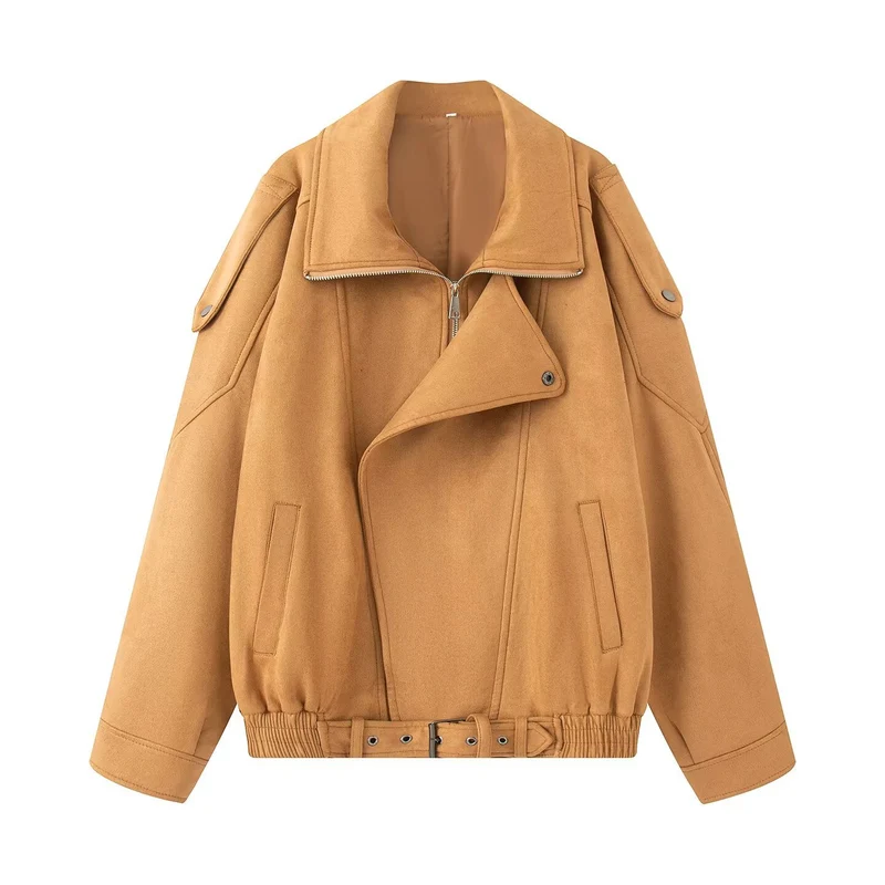 Damen Leichte wattierte Windjacke mit Stehkragen und Polka‑Dot‑Print Drune