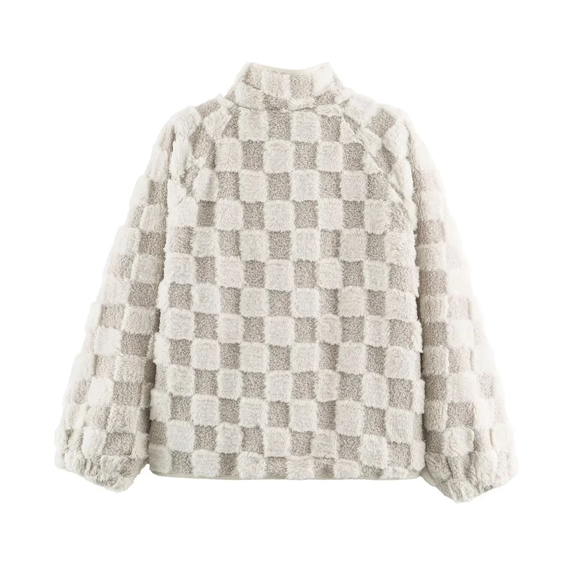 Damen Leichte wattierte Windjacke mit Stehkragen und Polka‑Dot‑Print Drune