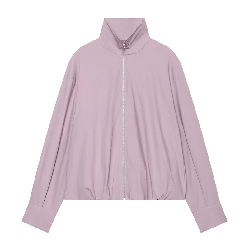 Damen Leichte wattierte Windjacke mit Stehkragen und Polka‑Dot‑Print Drune
