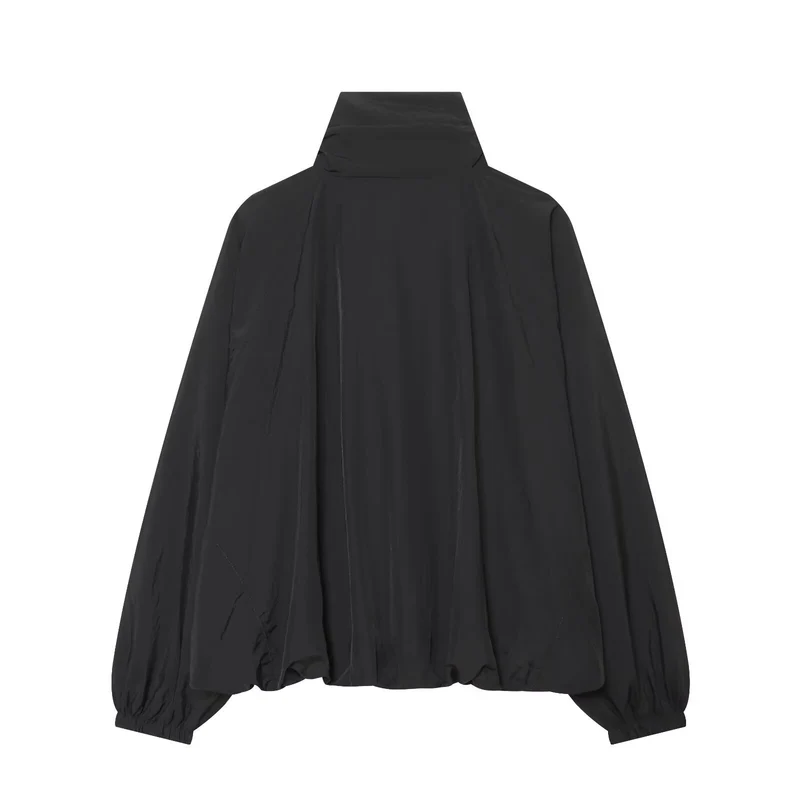 Damen Leichte wattierte Windjacke mit Stehkragen und Polka‑Dot‑Print Drune