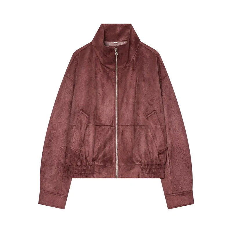 Damen Leichte wattierte Windjacke mit Stehkragen und Polka‑Dot‑Print Drune