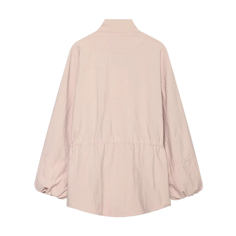 Damen Leichte wattierte Windjacke mit Stehkragen und Polka‑Dot‑Print Drune