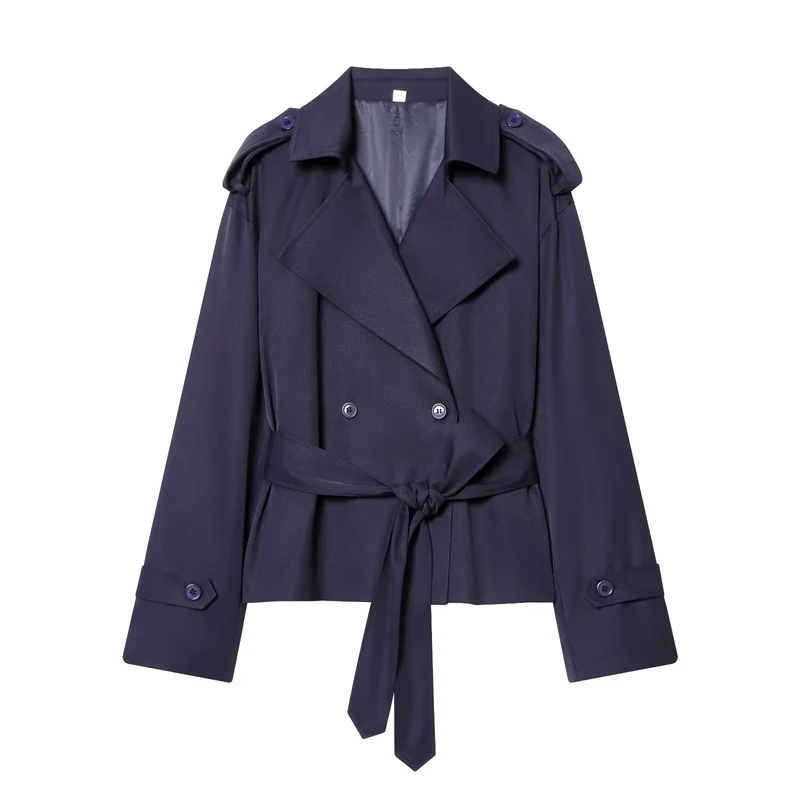 Damen Leichte wattierte Windjacke mit Stehkragen und Polka‑Dot‑Print Drune