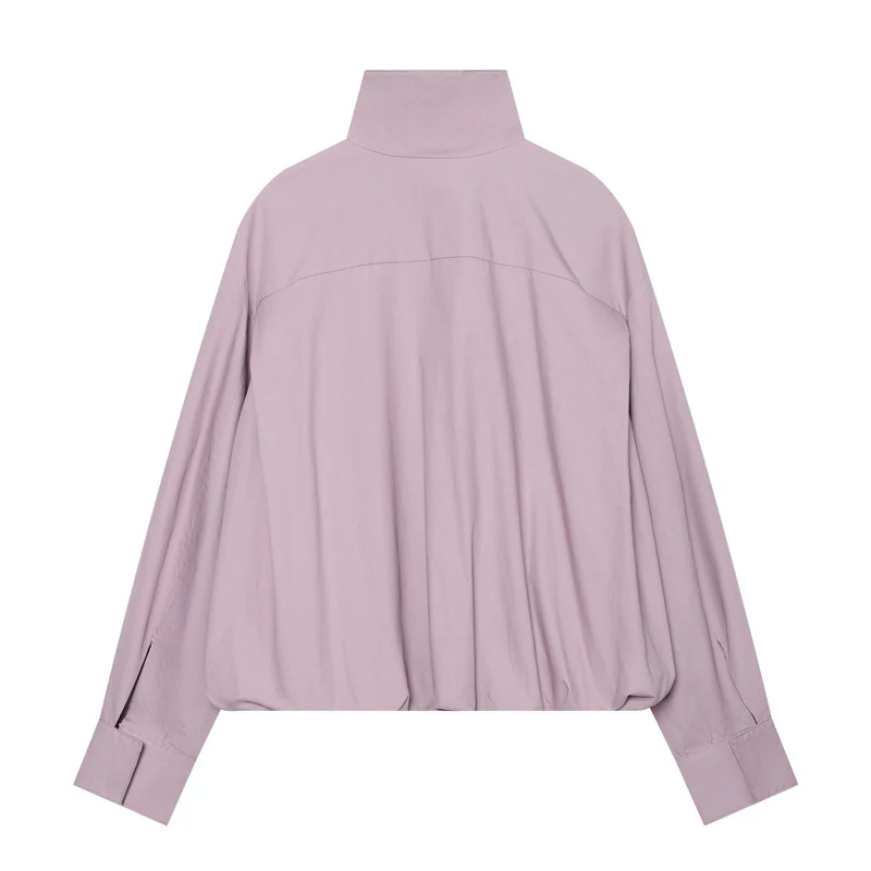 Damen Leichte wattierte Windjacke mit Stehkragen und Polka‑Dot‑Print Drune