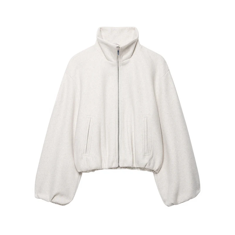 Damen Leichte wattierte Windjacke mit Stehkragen und Polka‑Dot‑Print Drune