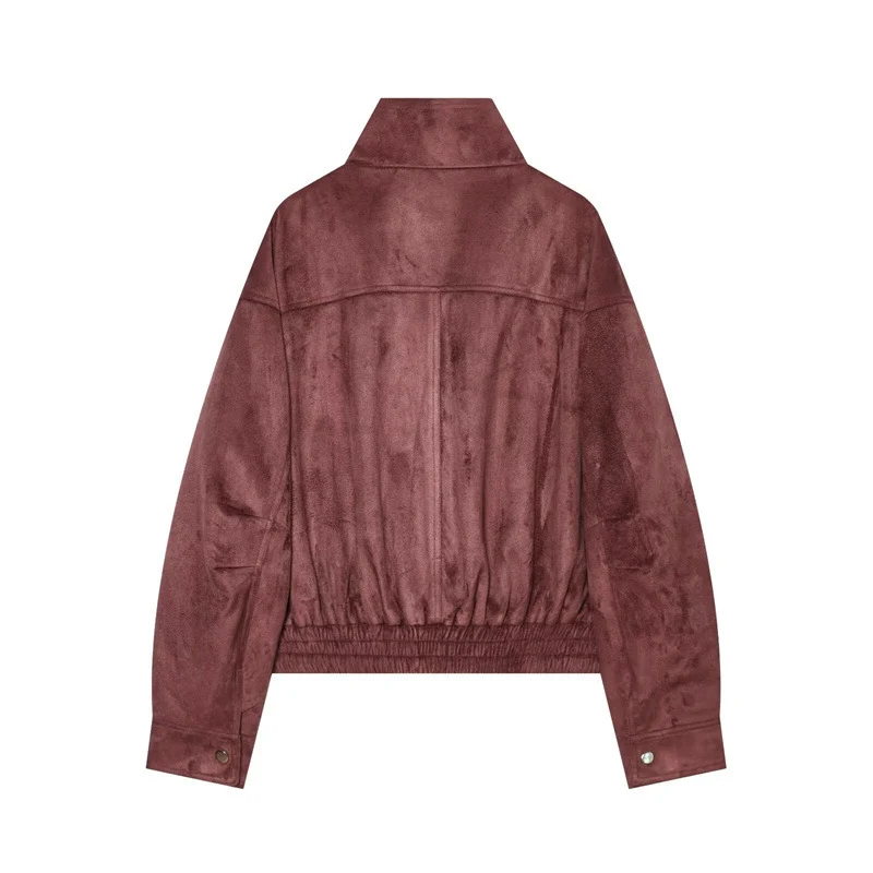 Damen Leichte wattierte Windjacke mit Stehkragen und Polka‑Dot‑Print Drune