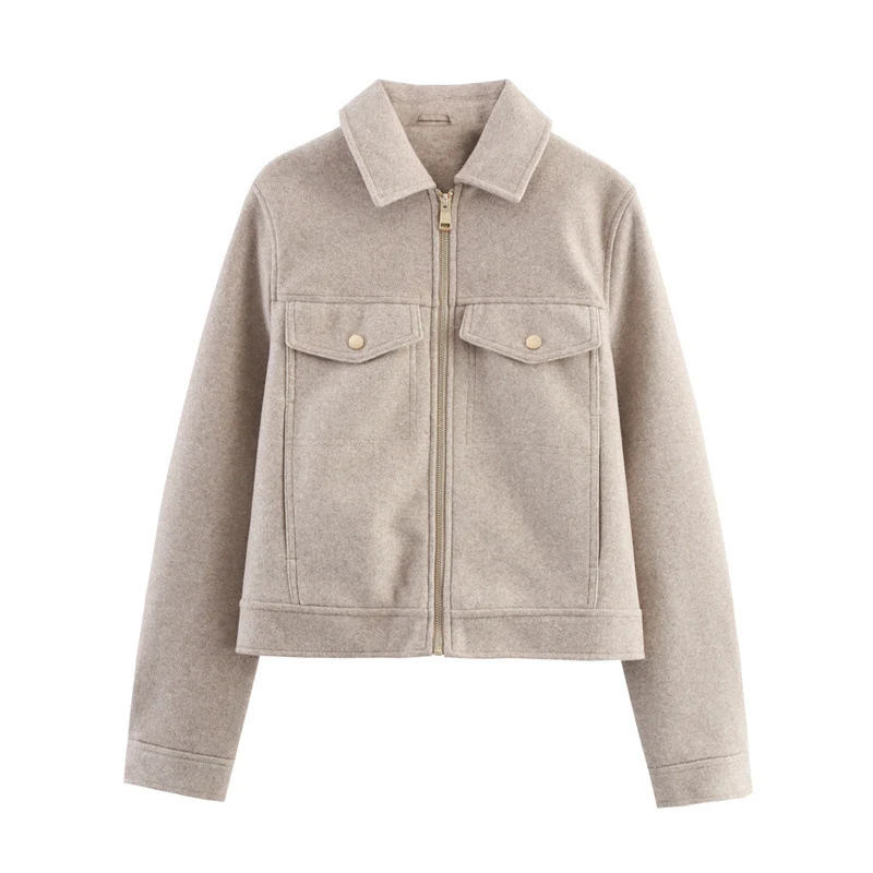 Damen Leichte wattierte Windjacke mit Stehkragen und Polka‑Dot‑Print Drune