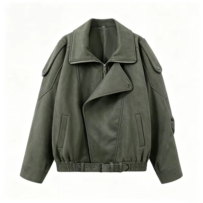 Damen Leichte wattierte Windjacke mit Stehkragen und Polka‑Dot‑Print Drune