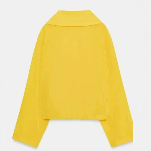 Damen Leichte Oversize‑Utilityjacke mit Tunnelzug‑Taillierung, Stehkragen und Ballonärmeln Drune