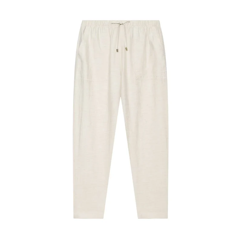 Damen Leichte Leinenmix‑Hose mit elastischem Bund, Kordelzug und konischer Beinform Drune