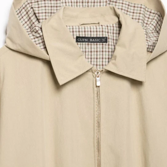 Damen Leichte Kapuzenjacke im Boxy‑Schnitt mit Kordelzug und Karofutter Drune