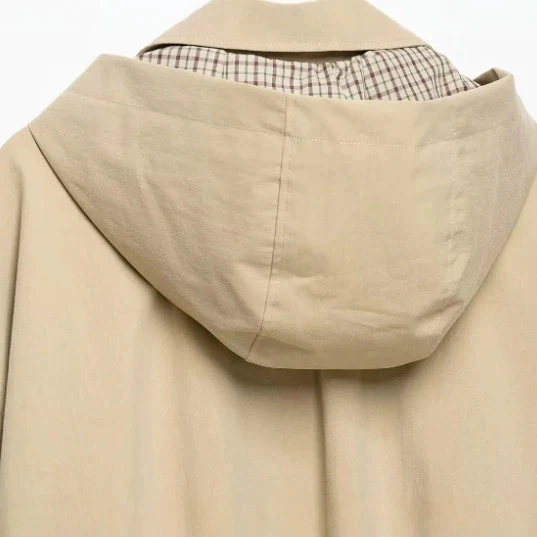 Damen Leichte Kapuzenjacke im Boxy‑Schnitt mit Kordelzug und Karofutter Drune