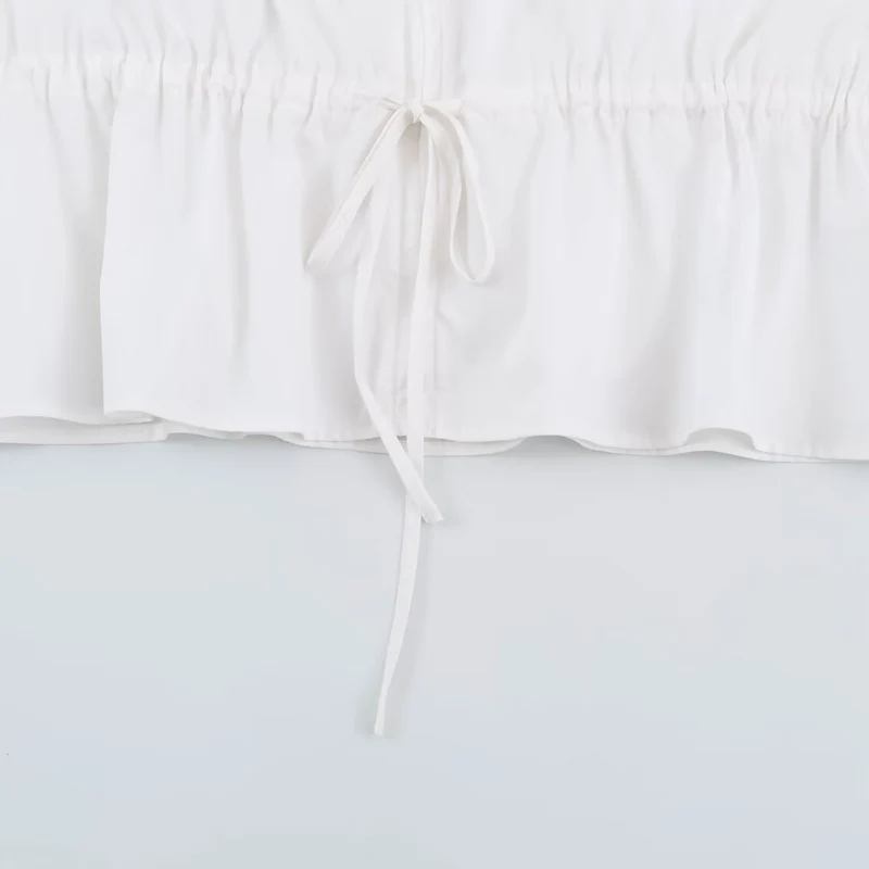 Damen Leichte Cropped Übergangsjacke mit hohem Funnelkragen und Tunnelzugtaillierung Drune