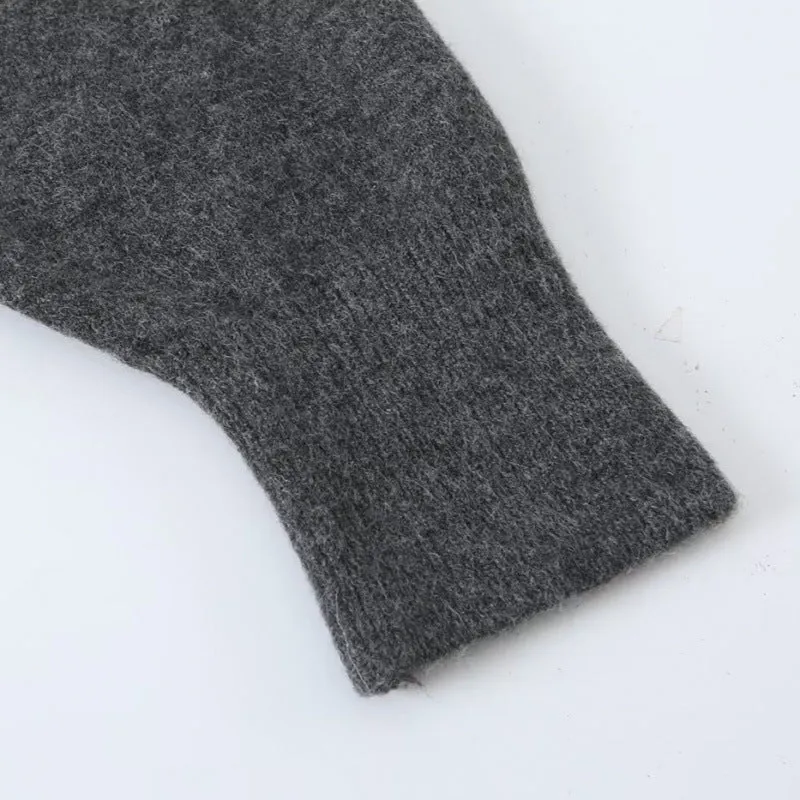 Damen Langer Kapuzen-Cardigan aus Feinstrick mit Knopfleiste und Rippbündchen Drune