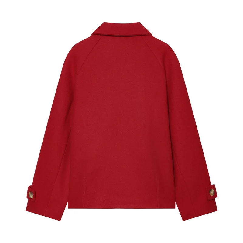 Damen Kurzmantel im Cape‑Style aus Wollmix mit Raglanärmeln und aufgesetzten Taschen Drune