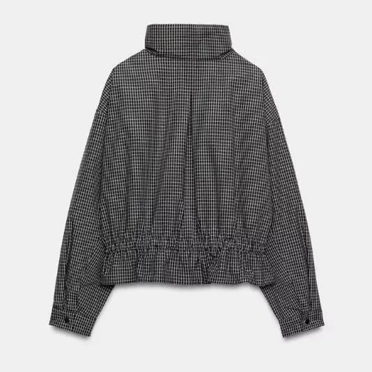 Damen Kurzjacke mit Taillenzug, Stehkragen und aufgesetzten Taschen Drune