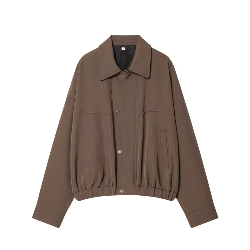Damen Kurzgeschnittene Utility Blousonjacke mit Tunnelzugbund und aufgesetzten Eingrifftaschen Drune