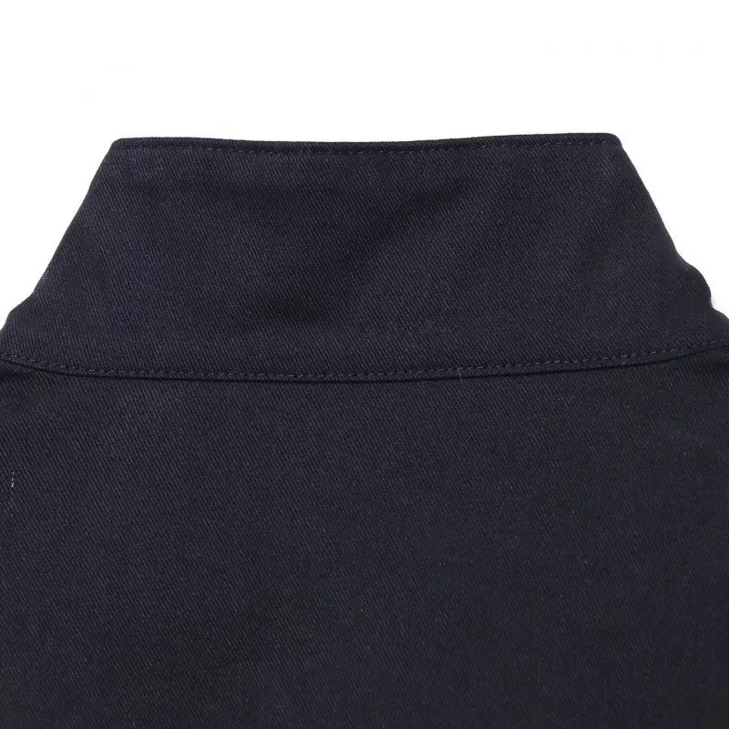 Damen Kurzes Blousonjacke im Clean‑Look mit Stehkragen, goldfarbenen Beschlägen und kontrastierenden Manschetten Drune