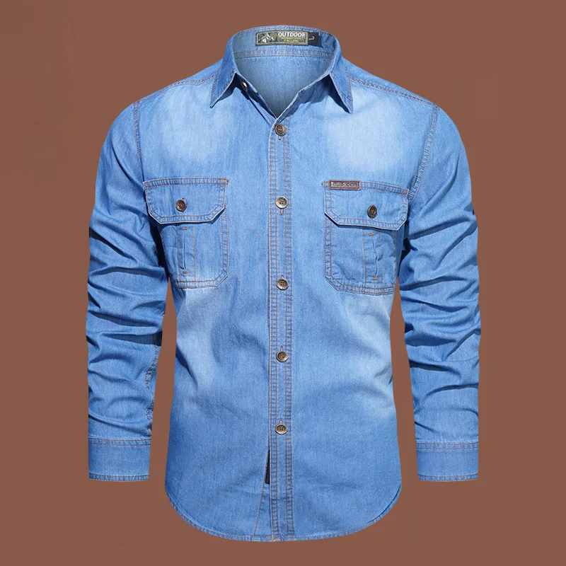 Herren Denim Arbeitshemd Drune