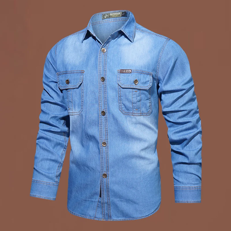 Herren Denim Arbeitshemd Drune