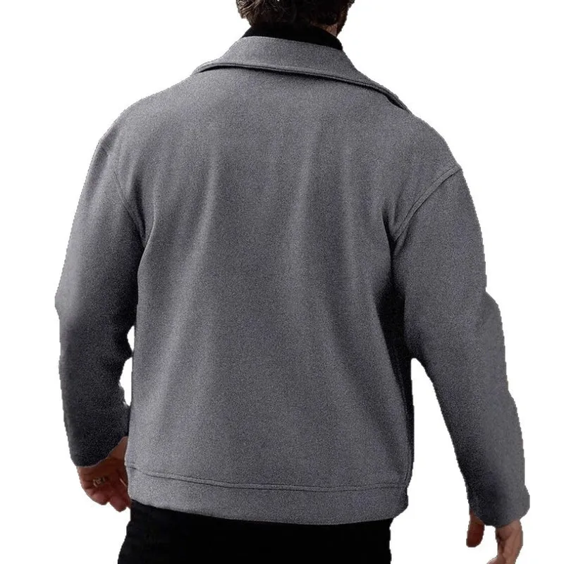 Herren Modische Winterjacke mit hohem Kragen und asymmetrischem Reißverschluss Drune