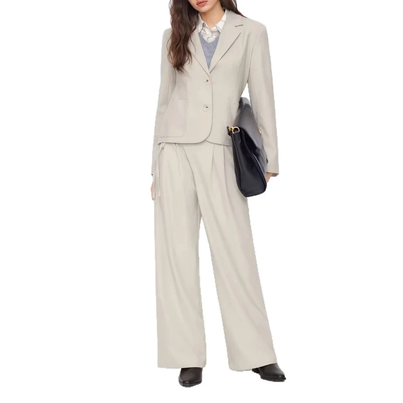 Damen Weite Streifenhose mit Taillengürtel Drune